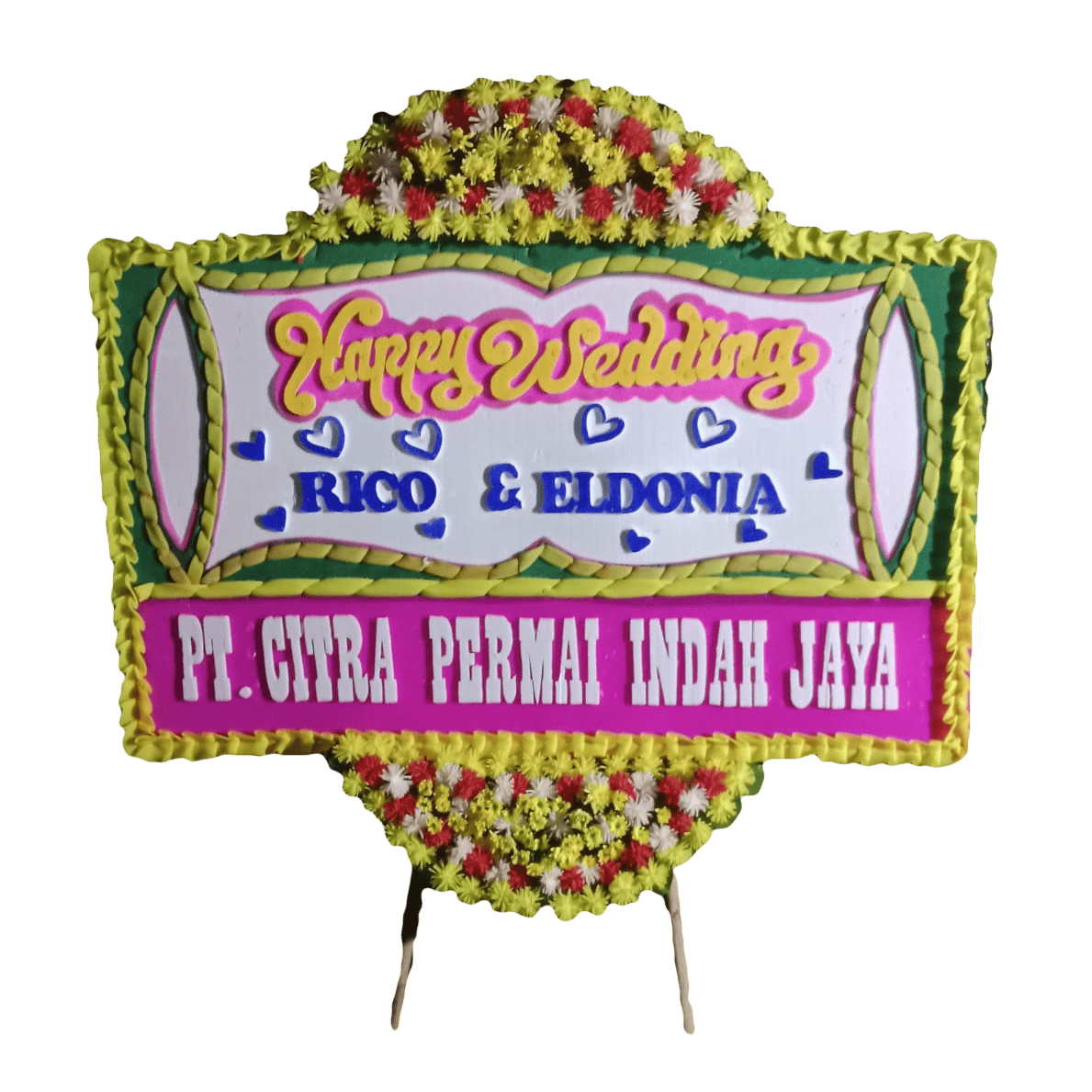 Papan Bunga Happy Wedding